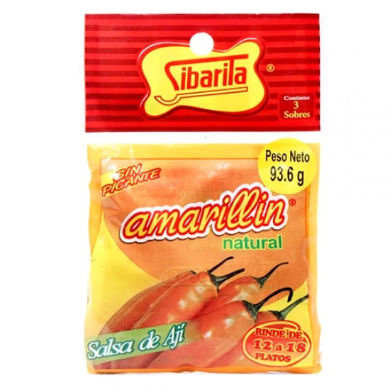 AMARILLIN SIBARITA - GROUND YELLOW CHILI SAUCE , NO SPICY , BAG X 93.6 GR (3 SACHETS)