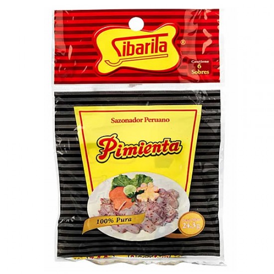 SIBARITA - GROUND BLACK PEPPER SEASONING, BAG X 24.3 GR (6 SACHETS)