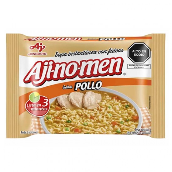 AJINOMEN - CHICKEN INSTANT NOODLE SOUP , BAG  X 80 GR.