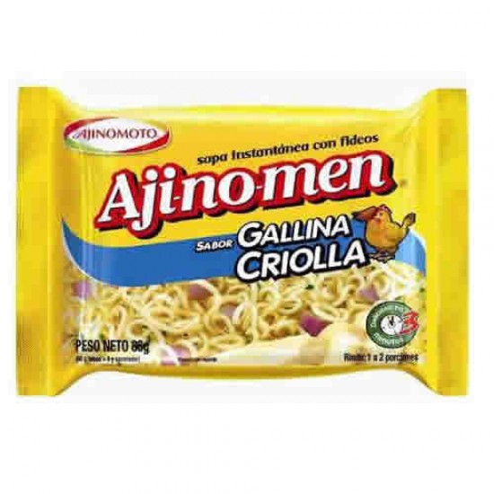 AJINOMEN - CREOLE HEN NOODLE INSTANT SOUP , BAG X 80 GR.