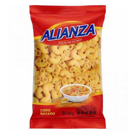 ALIANZA - NOODLE SOUP , CODO RAYADO - BAG X 250 GR. 