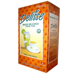DELISSE  INCA ANDEAN COCA TEA INFUSIONS , BOX OF 100 TEA BAGS