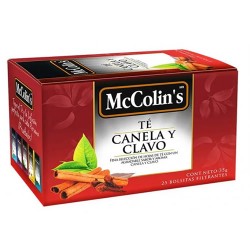 MCCOLIN'S - CINNAMON AND CLOVE TEA INFUSIONS - BOX OF 25 TEA BAGS 