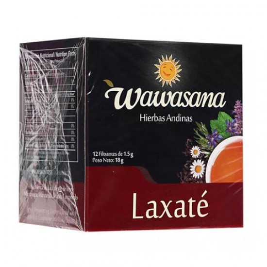 WAWASANA - LAXATE TEA INFUSION PERU, BOX OF 12 BAG FILTERS