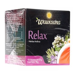 WAWASANA - RELAX TEA INFUSION PERU, BOX OF 12 BAG FILTERS