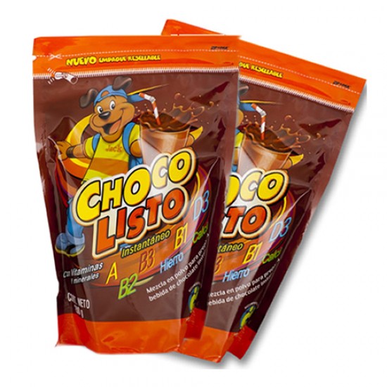 CHOCOLISTO - ENERGIZING CHOCOLATE DRINK FLAVOR BAG X 200 GR