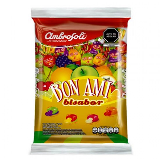 AMBROSOLI - BON AMI  CARAMELS BI FLAVOR - BAG X 100 UNITS