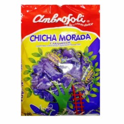 AMBROSOLI - CHICHA MORADA CARAMELS CANDIES ,  BAG X 390 GR X 100 UNITS 