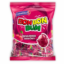 BON BON BUM - LOLLIPOPS GRAPE STRAWBERRY MIXED X 24 UNIDADES