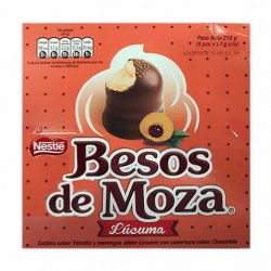 BESOS DE MOZA  - CHOCOLATE BONBONS WITH LUCUMA FLAVORED - BOX OF 9 UNITS