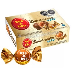 BON O BON DULCE DE LECHE - CHOCOLATE BONBONS STUFFED MILK CREAM, BOX OF 288 GR