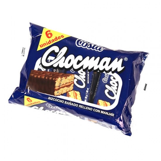 CHOCMAN - CHOCOLATE SPONGE CAKE , BAG  X 6 UNITS