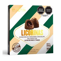 DI PERUGIA LICORINAS - CHOCOLATE BONBONS, FILLED WITH LIQUEUR PISCO AND RAISINS , BOX OF 144 GR
