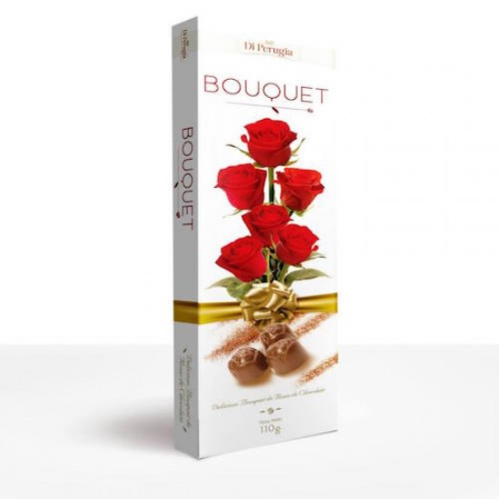 DI PERUGIA BOUQUET - CHOCOLATE BONBONS STUFFEC WITH PEANUT BUTTER AND TRUFFLES , BAG X 110 GR