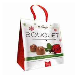 DI PERUGIA BOUQUET - CHOCOLATE BONBONS FILLED OF PEANUT BUTTER AND TRUFFLES , BOX OF 90 GR