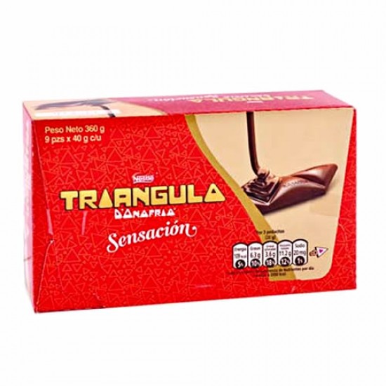 TRIANGULO DONOFRIO - DOUBLE SENSATION CHOCOLATE , BOX OF 9 UNITS