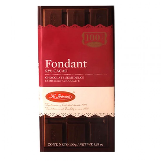 LA IBERICA FONDANT - CHOCOLATE SEMI SWEET,PERU - BAR X 100 GR