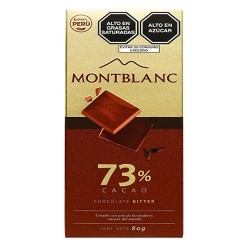 MONTBLANC - CHOCOLATE BITTER 73% CACAO -TABLET X 80 GR