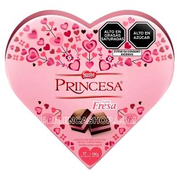 PRINCESA CORAZON  - CHOCOLATE BONBONS STUFFED STRAWBERRY CREAM, BAG X 136 GR