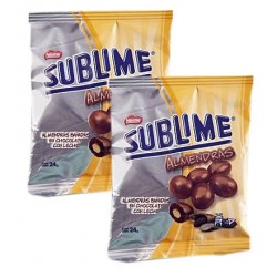SUBLIME ALMENDRAS - ALMONDS IN CHOCOLATE PILLS , BOX OF 20 BAGS