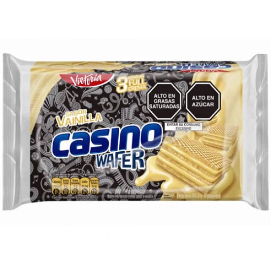 CASINO WAFER - WAFER OBLEA VANILLA FLAVORED - BAG X 6 UNITS