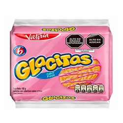 GLACITAS - COOKIES FILLED WITH STRAWBERRY CREAM, BAG X 6 UNITS