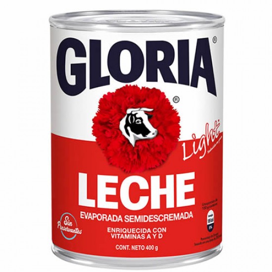 GLORIA - LIGHT EVAPORATED MILK, TIN X 410 ML