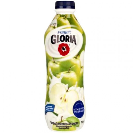 GLORIA - YOGURT APPLE FLAVORED , BOTTLE X 1 LITER