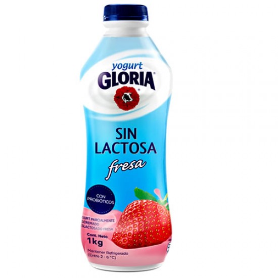 GLORIA -  YOGURT ​NO LACTOSE , STRAWBERRY FLAVORED - BOTTLE X 1 LITER