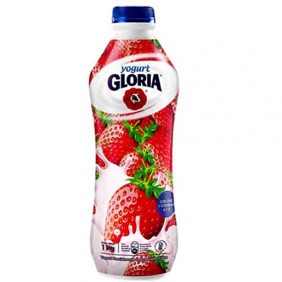 GLORIA -  YOGURT STRAWBERRY FLAVORED , BOTTLE  X 1 LITER