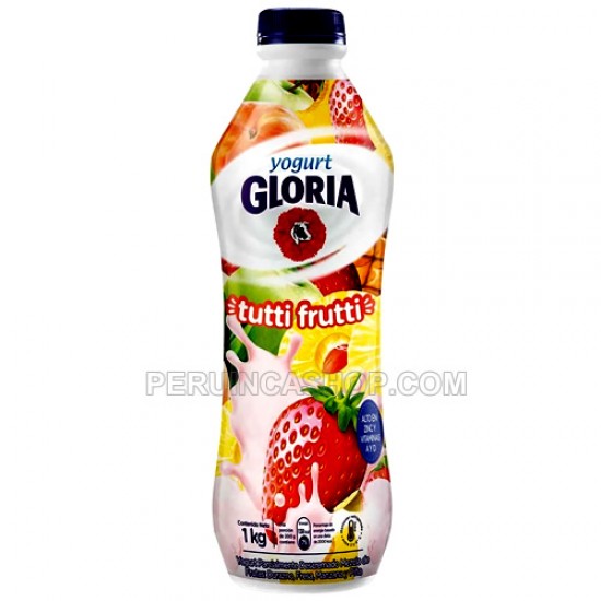 GLORIA - PERUVIAN YOGURT TUTTI FRUTTI FLAVORED , BOTTLE X 1 LITER