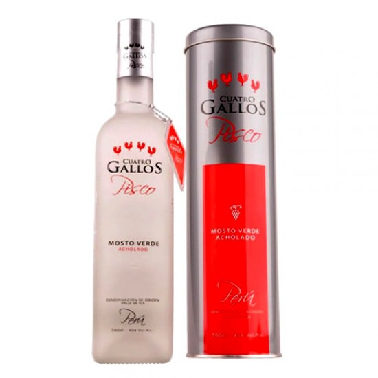 CUATRO GALLOS - PERUVIAN PISCO MOSTO VERDE ALBILLA , BOTTLE X 700 ML