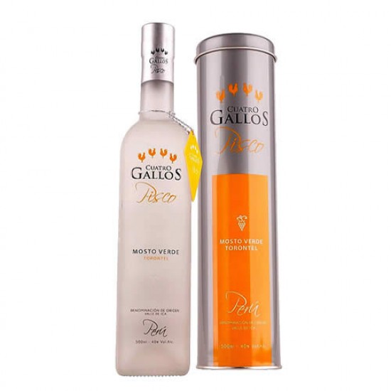 CUATRO GALLOS - PERUVIAN PISCO MOSTO VERDE ALBILLA , BOTTLE X 700 ML