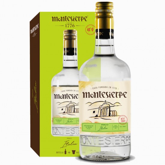 MONTESIERPE - PERUVIAN PISCO ITALIA PERU, BOT X 750 ML