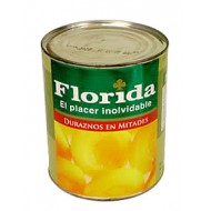 FLORIDA - PEACH  IN HALVES WITH ALMIBAR,TIN X 822 GR