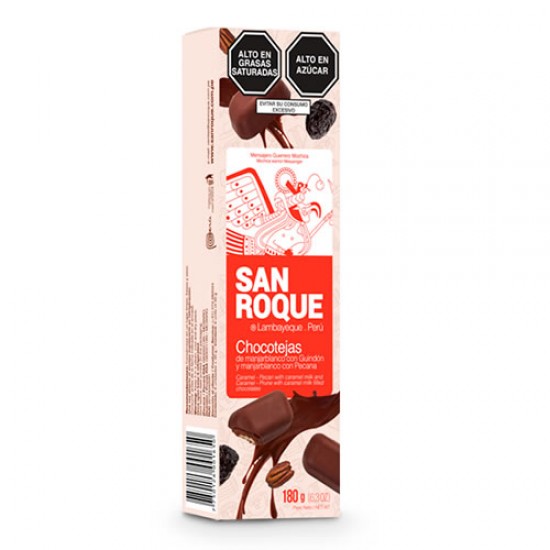 SAN ROQUE - CHOCOTEJAS OF  BLANCMANGE GUINDONES AND PECANS , BOX OF 180 GR