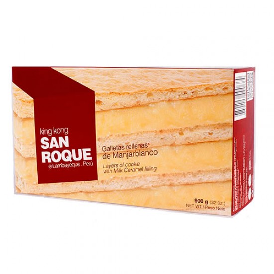 SAN ROQUE - KING KONG  STUFFED OF BLANCMANGE CREAM , BOX OF 900 GR