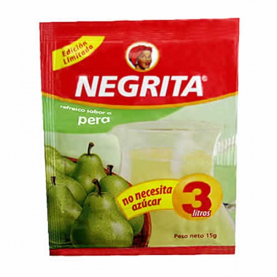 NEGRITA - PEAR INSTANT DRINK  X 15 GR , BOX  OF 10 SACHETS