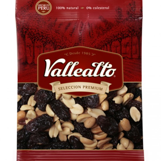 VALLEALTO - PERUVIAN PEANUT AND RAISINS SNACKS X 100 GR.