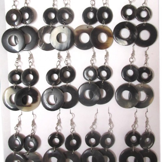 12 PERU HANDMADE BULL HORN EARRINGS NATURAL COLOR, RING DESIGN 12 PERU HANDMADE BULL HORN EARRINGS NATURAL COLOR, RING DESIGN