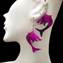 06 PRETTY WHOLESALE PERUVIAN BULL HORN EARRINGS, MIXED ANIMAL DESIGN 