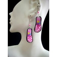 06 BEAUTIFUL WHOLESALE PERUVIAN FLIP FLOP ACRYLIC EARRINGS, MIXED IMAGES