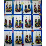 06 NICE WHOLESALE PERUVIAN FLIP FLOP ACRYLIC EARRINGS, MIXED IMAGES