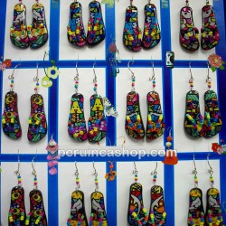 06 NICE WHOLESALE PERUVIAN FLIP FLOP ACRYLIC EARRINGS, MIXED IMAGES