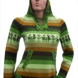 12 WHOLESALE HOODIE SWEATERS JACKET "SHAKIRA" MODEL HANDWOVEN ALPACA WOOL ASSORTED DESIGNS