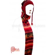 12 WHOLESALE PERUVIAN CHULLOS SCARF ONE PIECE  HANDWOVEN ALPACA WOOL ASSORTED COLORS