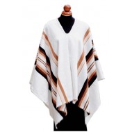 PRETTY WHOLESALE ALPACA WOOL PONCHO , STRIPED DESIGN FOR MEN