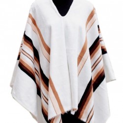 PRETTY WHOLESALE ALPACA WOOL PONCHO , STRIPED DESIGN FOR MEN