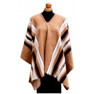 INCA PERUVIAN WHOLESALE ALPACA WOOL PONCHO , STRIPED MODEL FOR MEN