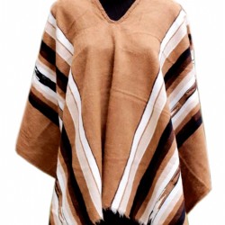 INCA PERUVIAN WHOLESALE ALPACA WOOL PONCHO , STRIPED MODEL FOR MEN